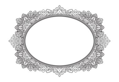 Oval çerçeve desen zengin dekore
