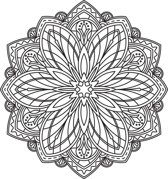 Lace design in mono line style — Stock Vector