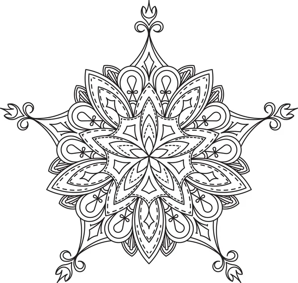 Lace design in mono line style — Stock Vector