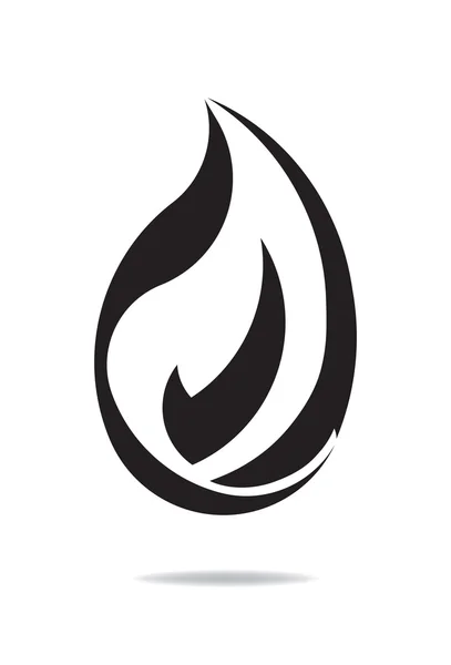Логотип чёрно-белого огня — стоковый вектор