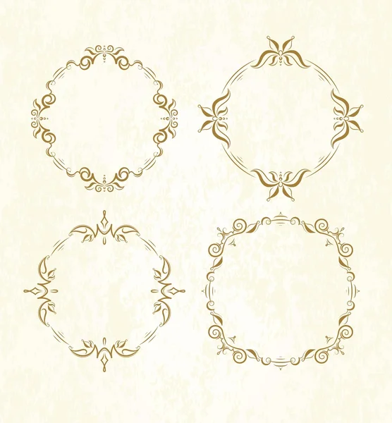 Set elegante ronde frames — Stockvector