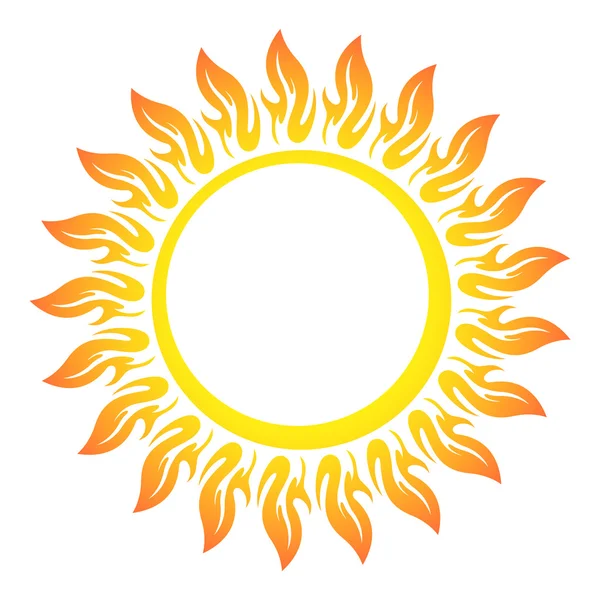 Symbole de soleil coloré lumineux décoratif — Image vectorielle