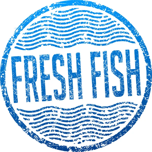 Fresh fish grunge style stamp — Stock Vector