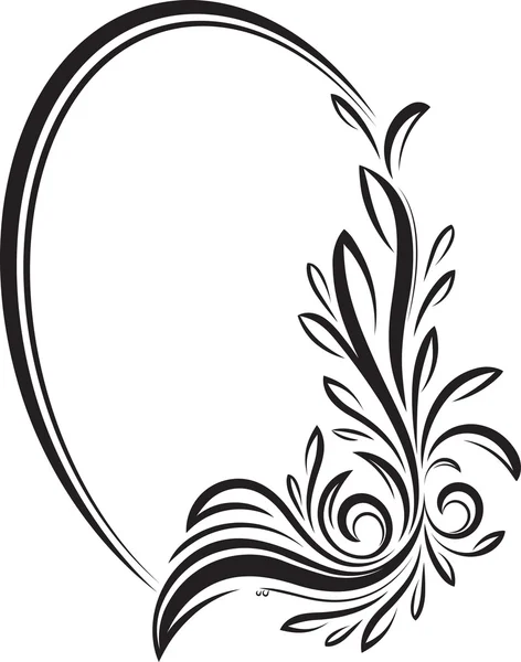 Moldura floral oval elegante — Vetor de Stock