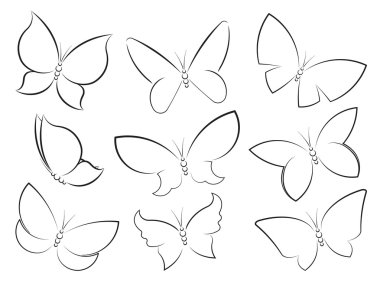 Kelebekler Seviyelendirilmiş siluetleri ayarla