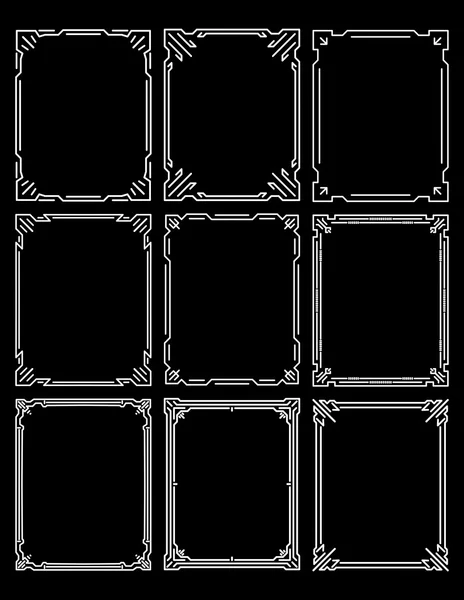 Set von einfachen stilvollen dekorativen Rahmen — Stockvektor