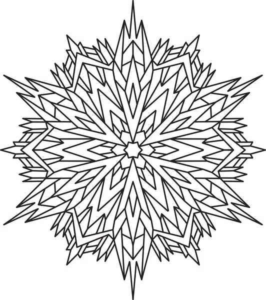 Snowflake in mono line style — Stock Vector