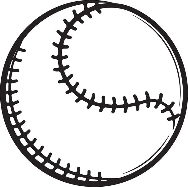 Baseball icône noir et blanc — Image vectorielle