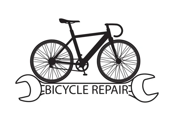 Silhouette de réparation de vélo — Image vectorielle