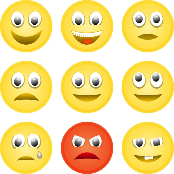 Conjunto de diferentes emoticonos — Vector de stock