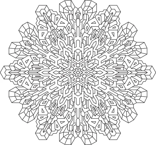 Snowflake in mono line style — Stock Vector