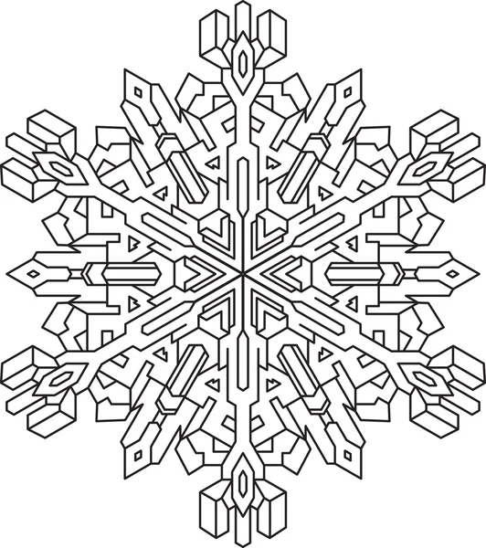 Fiocco di neve in stile mono line — Vettoriale Stock
