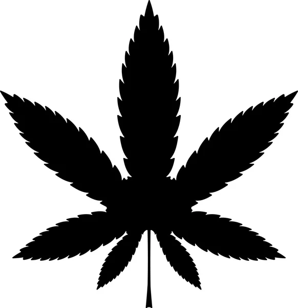 Hoja de cannabis o marihuana — Vector de stock