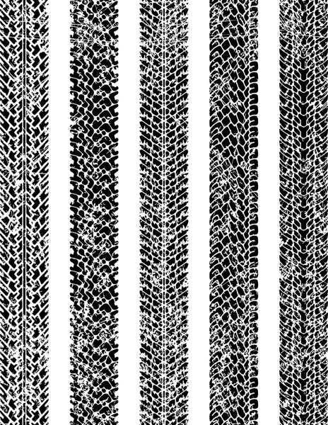 Reifenspuren gesetzt — Stockvektor