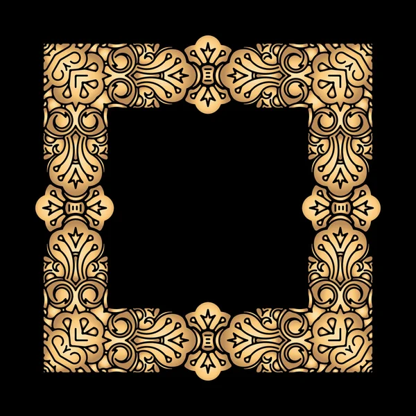 Square golden frame — Stock Vector