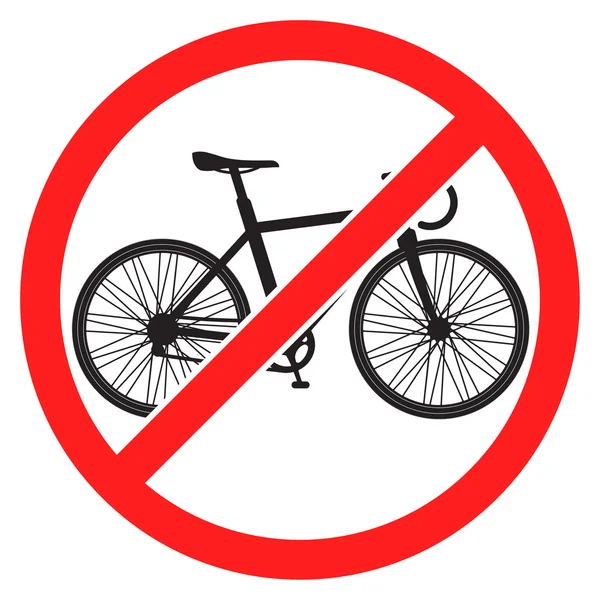 Απαγόρευση υπογράψει εικονίδιο χωρίς ποδήλατο — Διανυσματικό Αρχείο