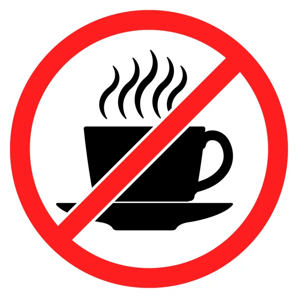 Pictogram geen koffie drinken ondertekenen — Stockvector