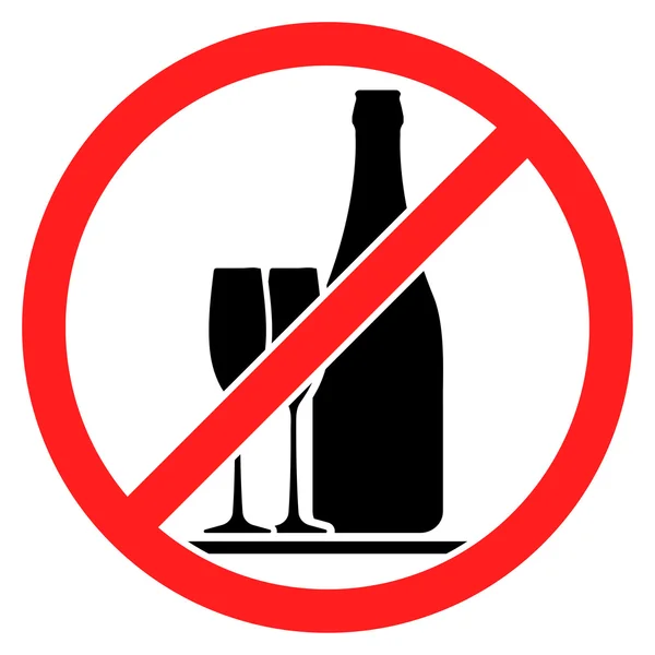 Verbod bord pictogram met fles — Stockvector