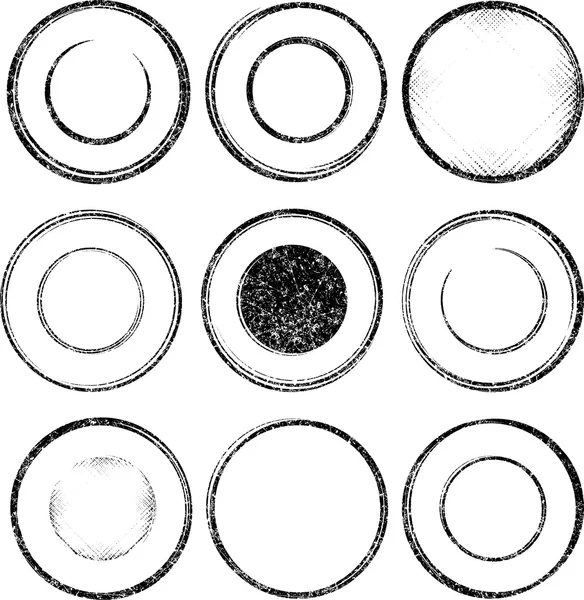 Uppsättning av nio mallar för stämplar — Stock vektor
