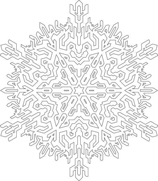 Outlines of snowflake in mono  style — Stock Vector