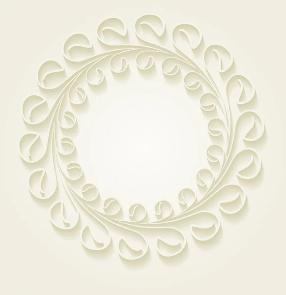 Cadre floral vintage rond inhabituel — Image vectorielle