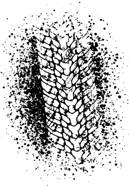 Trace grunge de pneumatique — Image vectorielle