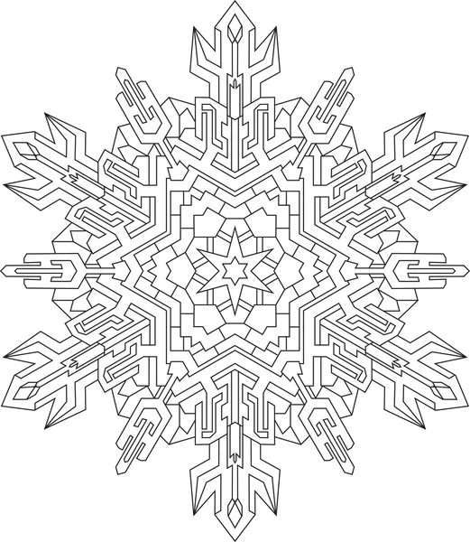 Outlines of snowflake pattern — Stock Vector