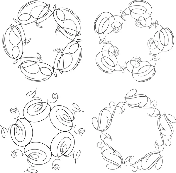 Set of floral frames — Stock Vector