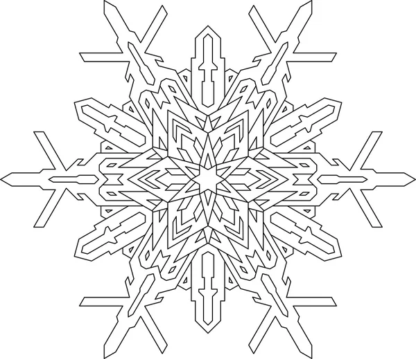 Patrón de copo de nieve decorativo — Vector de stock