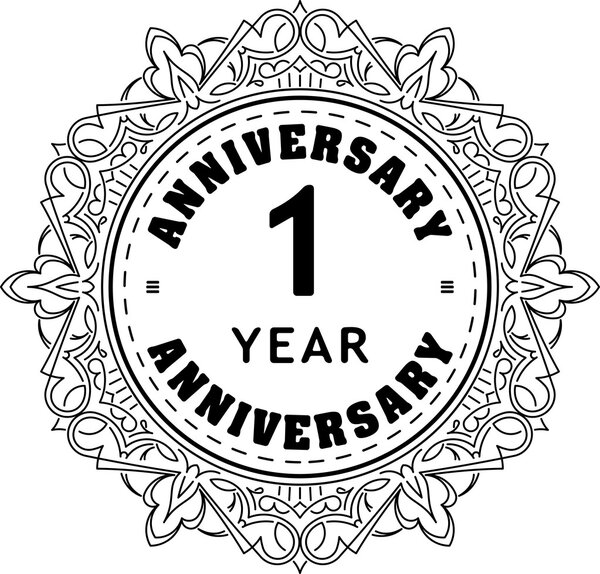 Vintage anniversary round emblem