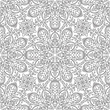 etnik siyah-beyaz desen zentangle