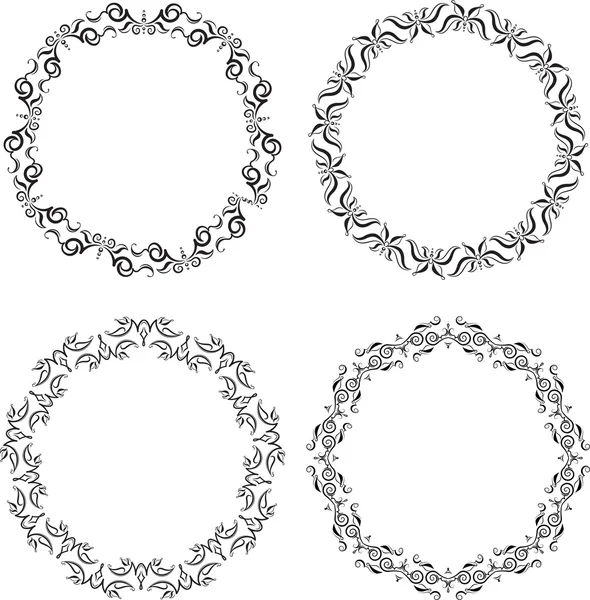 Set of four round frames — Stock Vector