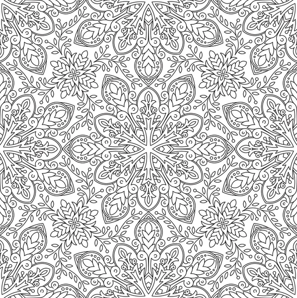 Etnia preto e branco padrão zentangle —  Vetores de Stock