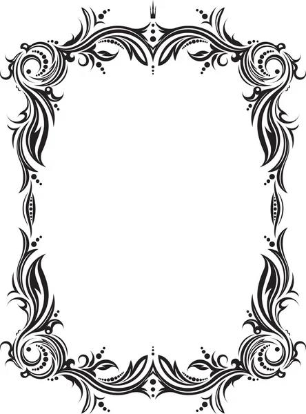 Adorno de encaje decorativo marco negro — Vector de stock