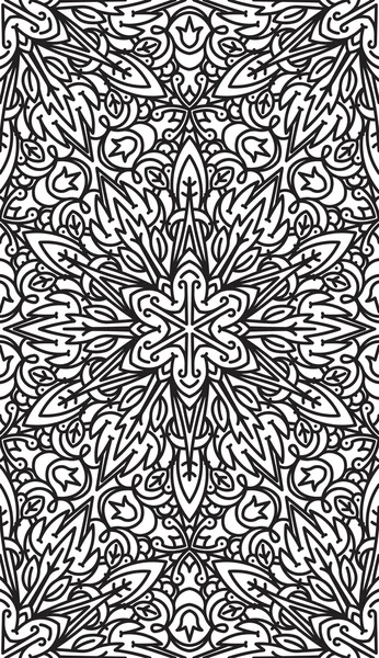 Etnia preto e branco padrão zentangle — Vetor de Stock