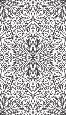 etnik siyah-beyaz desen zentangle