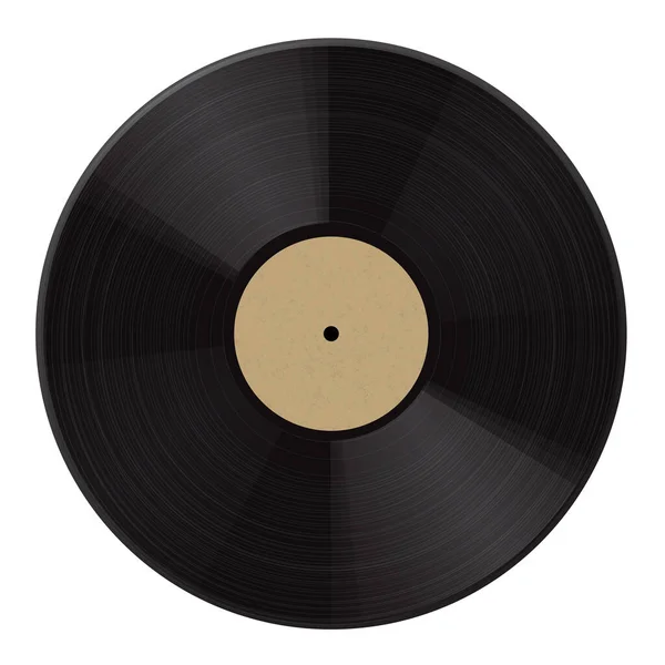 Vintage Disc Empty Yellow Label Vinyl Recorder Retro Style Music — Stock Vector
