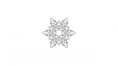 Dekoratif çiçek çizgileri, mandalanın büyümesi, düğün sembolü, soyut çiçek deseni, Hint süsü.