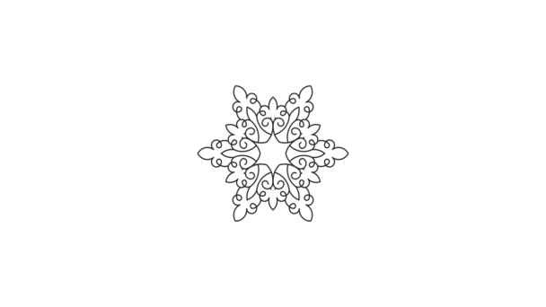 Zeichnen Von Linien Dekorativer Blume Anbau Von Mandala Hochzeitssymbol Abstraktes — Stockvideo