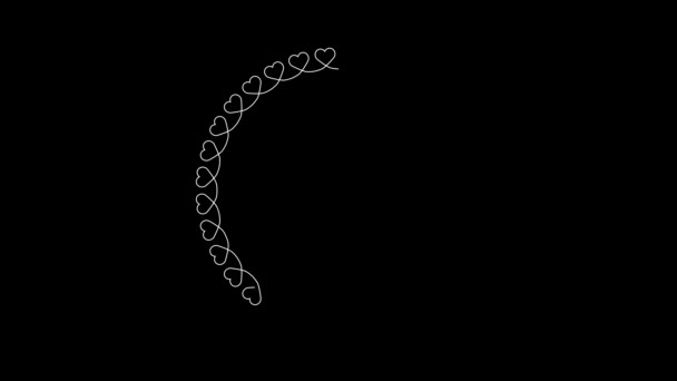 Набор Четырех Декоративных Каллиграфических Кругов Украшенных Рамками Последовательно Рисующих Черном — стоковое видео