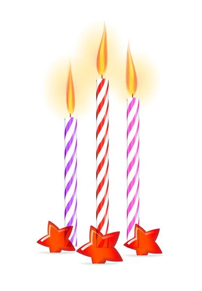 Velas de cumpleaños coloridas — Vector de stock