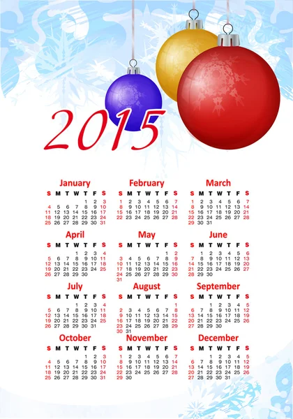 Kalendář do roku 2015 — Stockový vektor