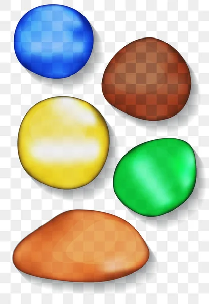 Ensemble de pierres colorées — Image vectorielle