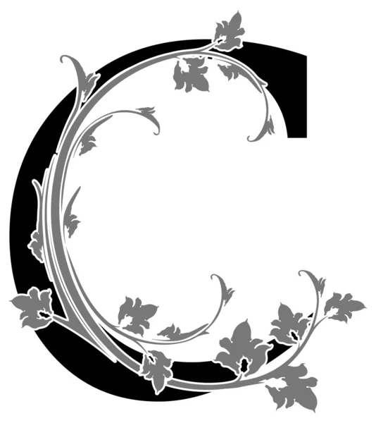 Lettre florale C — Image vectorielle