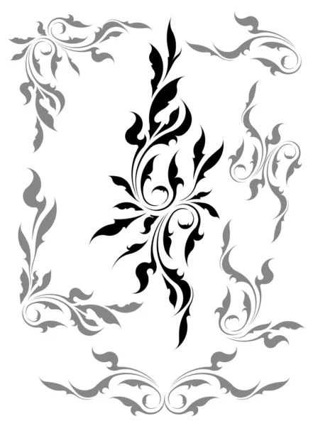 Zeven floral decoren — Stockvector