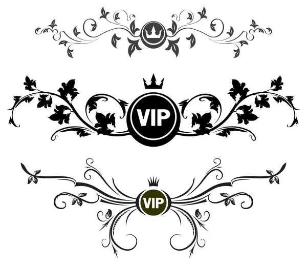 VIP ντεκόρ με στοιχεία floral — Διανυσματικό Αρχείο