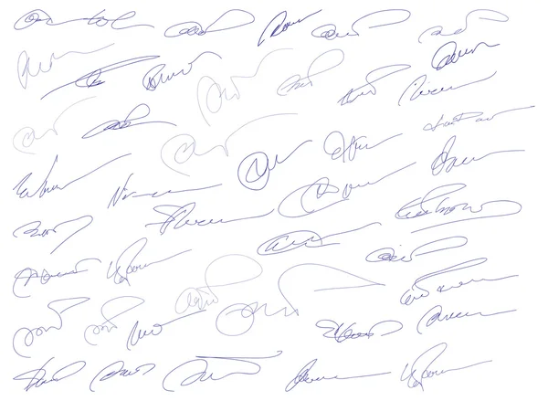 Collection of fictitious contract signatures — Stock Vector