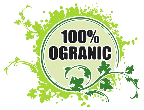 100 percent organic icon — Stock Vector