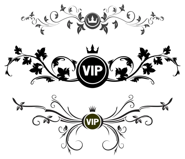 VIP decors with floral elements — Stock Vector