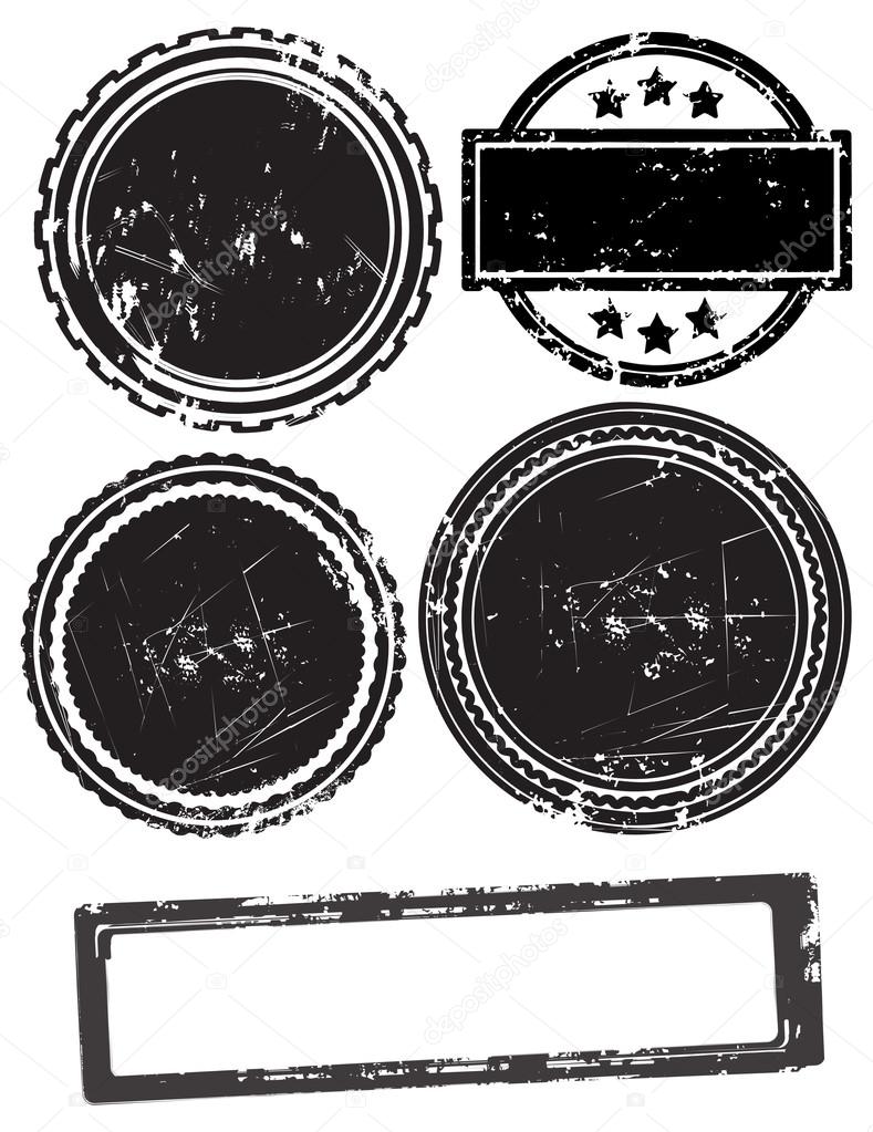 Five templates for rubber stamps